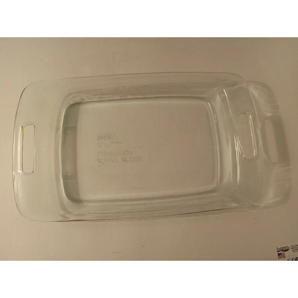 PYREX 3Qt Clear Glass Open Handled Casserole Dish 9x13 Baking Lasagna Pan C233